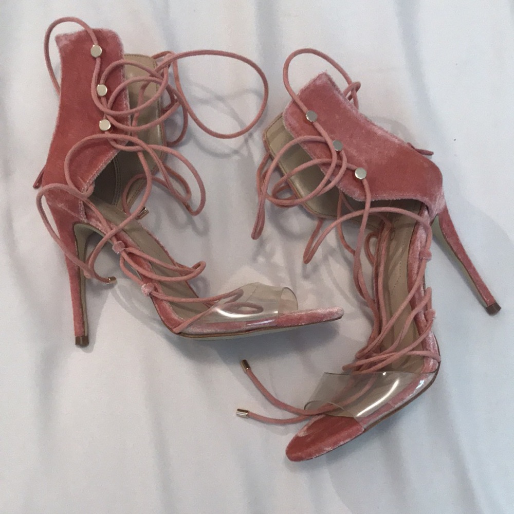 Pink Aldo Suede Heels